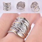 Women Ring Rhinestone Crystal Wide Rings Wedding Engagement Ring Fashion Jewelry