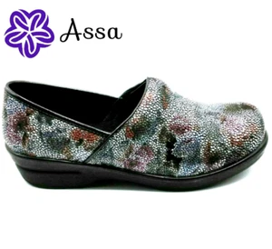 ASSA - Slip Resistant Nursing Shoes Clogs, Women's: Black Floral Mosaic - Picture 1 of 6