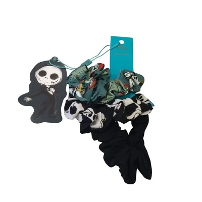 POSH PEANUT Nightmare Before Christmas Scrunchie 3 Piece Set Jack Skellington Sa - Image 1 of 4