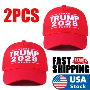 2 pezzi berretto da baseball ricamato Trump 2028 cappello MAGA Make America Great Again berretto - Foto 1 di 6