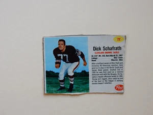 1962 Post Football Trading Card # 72 - Dick Schafrath - Cleveland Browns- Tackle - Picture 1 of 2