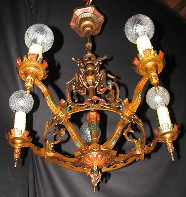 DE COLECCIÓN RENACIMIENTO GÓTICO TUDOR ARTE ARTESANÍA DECORACIÓN BRONCE FUNDIDO ACCESORIO DE ARAÑA Foto 1 de 4