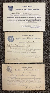 1920'S Membership Card Daughters Children National Society American Revolution - Picture 1 of 5