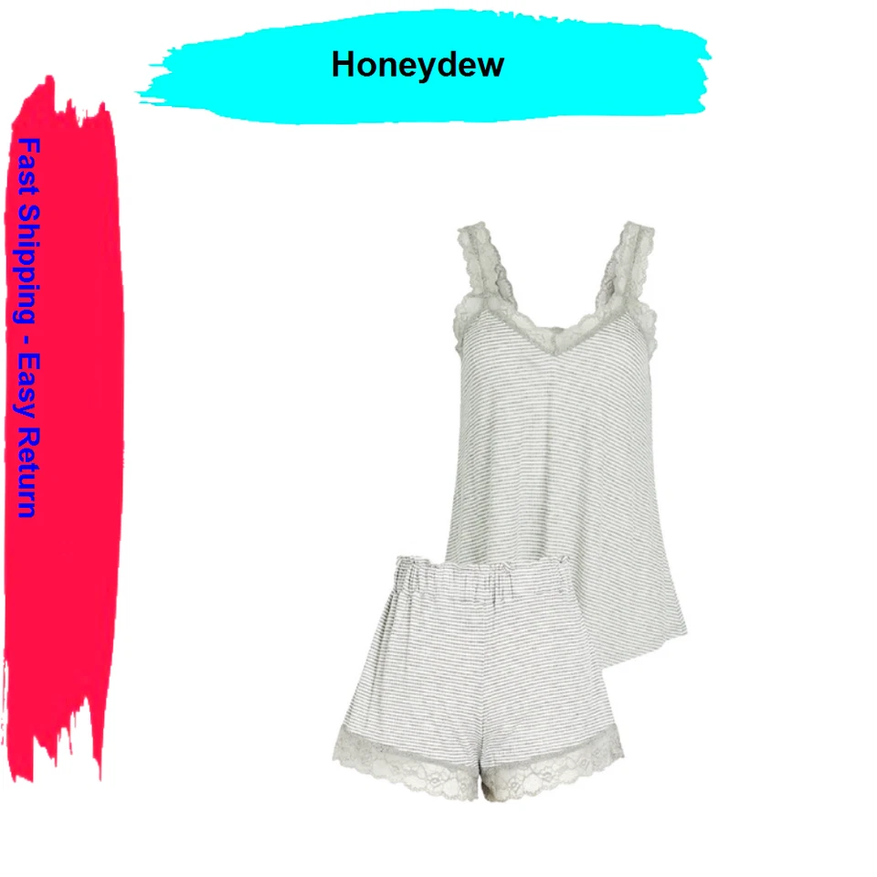 Honeydew Intimate Women's Stripe Pattern 2 Piece Pajama Set (Cinder Large)