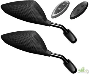 2 SPECCHIETTI PICCOLI YAMAHA TMAX T-MAX 2004 CUPOLINO CARENA SOFT CARBON SPECCHI - Foto 1 di 2