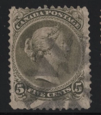 #26 Large Queen 5c Canada used well centered fancy cancel - Image 1 of 2