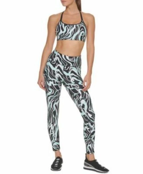 MSRP $70 Dkny Marble-Print 7/8-Leggings Beach Blue Size Small - Image 1 of 1