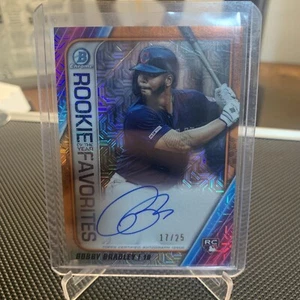 2020 Bowman Chrome Bobby Bradley ROTY Favorites Orange Mojo Rc /25 - Bild 1 von 3