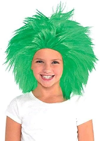 Peruca louca espírito escolar cravado fantasia vestido fantasia Halloween acessório 9 CORES - Imagem 1 de 1