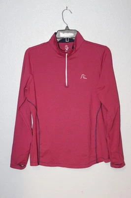 Women's Rhoback The Cranberry Riva Stripe Q-Zip L/S Performance Pullover MEDIUM - Image 1 of 4