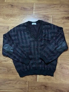 Vintage YSL Yves Saint Laurent Diffusion Hommes V-Neck Sweater 90S 70% Acrylic - Picture 1 of 4