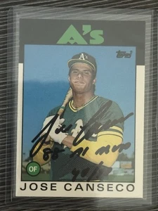 1986 Topps Traded #20T Jose Canseco RC Autograph 1988 AL MVP 40/40 Inscription - Picture 1 of 3