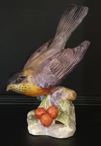 Royal Worcester American Robin handbemalt Bone China Vogel 3647 Made in England - Bild 1 von 11