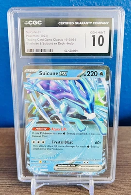 Pokémon 2023 Suicune ex 010/034 TCG Classic Collection CLB  CGC 10 GEM MINT - Image 1 of 2