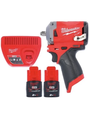 Milwaukee M12FIW38 12V Li-ion 3/8in Impact Wrench With 2 x 2.0Ah Batteries - Image 1 of 4