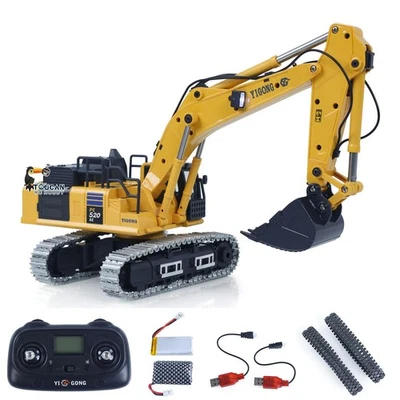 1/50 RC Excavator PC520 Electric Lifting Digger Metal Tracks Sound LED RTR Toy - Image 1 of 4