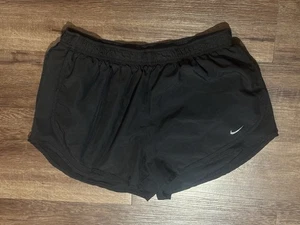 Nike Shorts Womens XL Black Drifit Swoosh Athletic Run Tennis Track Gym Jog - Picture 1 of 3