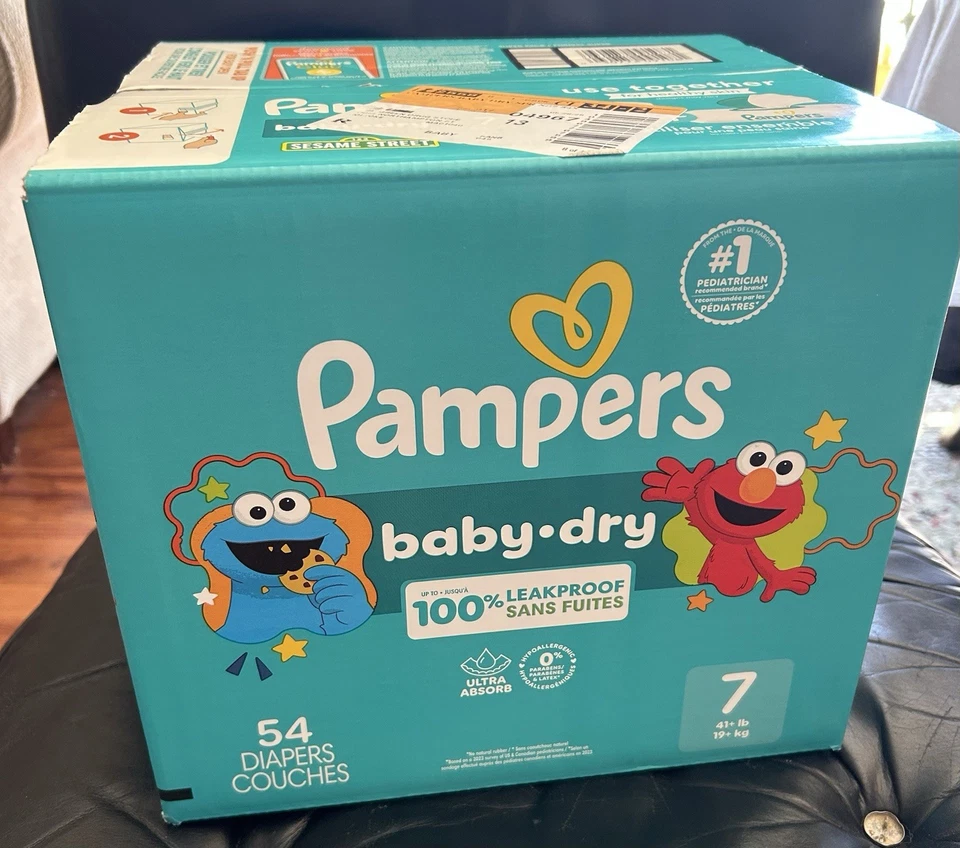 Pañales secos para bebé Sesame Street Pampers talla 7-54 unidades Foto 1 de 1