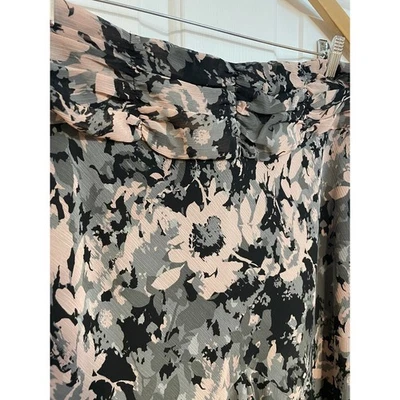 M 10 Y2K Floral Gasa Panel Largo Falda Rosa Negro Gris Fluido Claro Midi Axceso Foto 1 de 4