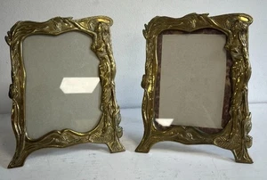 Art Nouveau - Maiden Brass - Photo Frames - 2 Pcs - Picture 1 of 12