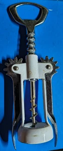 Metal Corkscrew Italy style Wine Bottle Opener Cork Puller Swing Arms Works - Picture 1 of 2