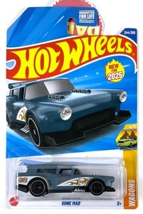 Gone Mad #244 Blue Wagons Flames 2025 Hot Wheels 1st Edition New Gunmetal Gray - Picture 1 of 7