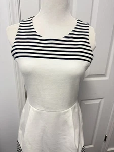Madewell Dress Womens Small Sleeveless Striped Fit Flare Pockets C3446 - Picture 1 of 12