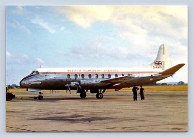 BEA BRITISH EUROPEAN AIRWAYS VICKERS VISCOUNT VINTAGE AIRCRAFT POSTCARD G-AMOH  - Image 1 of 2