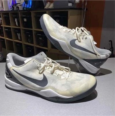 NIKE KOBE 8 SYSTEM TB White / Black / Silver Mens Size 18 (used/ no box) Foto 1 de 4