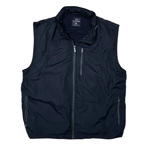 Scottevest Full Zip Mens Black Vest TEC Pockets Travel XL Hidden Hood Utility - Picture 1 of 6