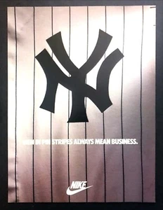 1996 Nike NY Yankees Uniform photo "Men in Pinstripes Mean Business" print ad - Picture 1 of 1