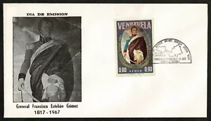 SE92 VENEZUELA 1967 FDC General Fransico Estebán Gómez - Picture 1 of 2