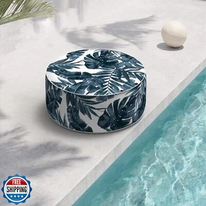 TWLEAR Indoor/Outdoor Inflatable Ottoman D21 x H9 inch, Round Footstool Infla - Picture 1 of 5
