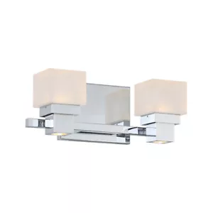 WAC Lighting WS-44512-CH dweLED 12" Chrome Vanity Frosted Glass Light Wall Light - Picture 1 of 9