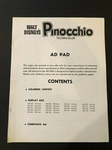 Pinocchio Ad Pad for Newspapers (1971) - 7 Pages 11" x 14" EX+/NM - Picture 1 of 3