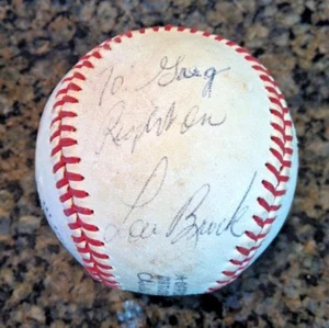 LOU BROCK, GEORGE KISSELL & AL SANTORINI, Cardinals, signed Feeney Baseball PSA - Picture 1 of 9