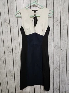Neu Banana Republic Sloan Kleid 4 Marine Colorblock Cutout Etui V-Ausschnitt Old Money - Bild 1 von 14