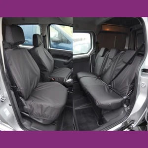 Fundas de asiento delanteras y traseras negras impermeables para Mercedes-Benz Citan 2013+ - Imagen 1 de 4