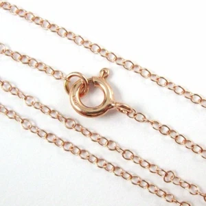 Rose Gold over Sterling Silver Necklace Chain, 2*1.5mm Cable Chain-7.5-36" - Picture 1 of 7