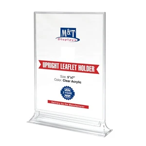 Acrílico Transparente 5x7" Doble Cara Soporte para Folletos - Organizador de Menú de Escritorio - Imagen 1 de 14