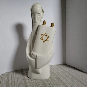 Sarnoff Pincus Moses Holding a Torah White Porcelain Sculpture 1982 Vintage - Picture 1 of 17