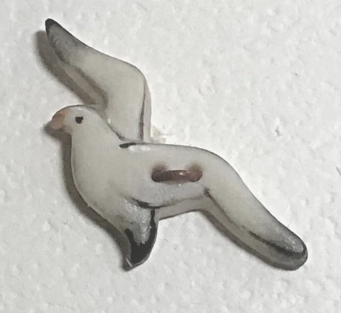 Seagull in Flight Porcelain Ceramic Button Cover