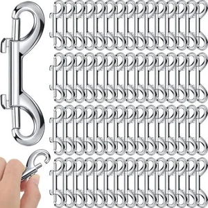 60 Pcs Double Ended Bolt Snap Bulk Heavy Duty Snap Hooks Metal for Pet Dog Leash - Picture 1 of 7