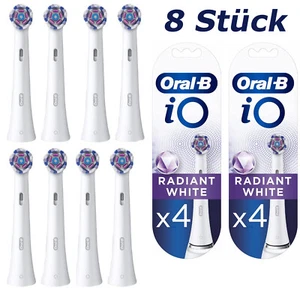 Pack de 4/8 cepillos de repuesto Oral-B iO Radiant blanco - para encías sanas - Imagen 1 de 12