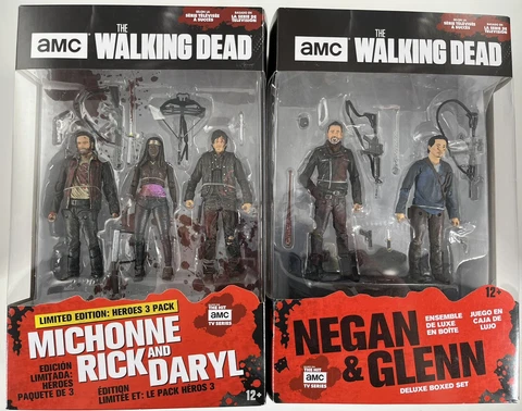 2 WALKING DEAD TV HEROES 3 PACK MICH RICK DARYL + NEGAN & GLENN SETS MCFARLANE Cover