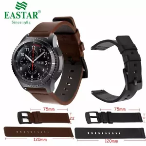 Correa De Cuero Para Reloj Samsung Gear S3 Banda Galaxy 22mm Negro / Marron MODA - Bild 1 von 8