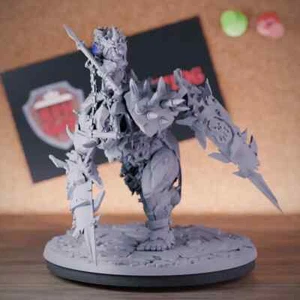 Ork Warlord Troll Rider Miniatur Monster Boss Dungeons and Dragons Mini DnD 5e - Bild 1 von 8