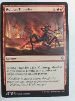 MTG Magic The Gathering Card Rolling ThunderSorcery Red Battle for Zendikar  - Image 1 of 2
