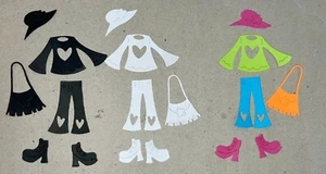 ☮️GROOVY OUTFIT 5 sets cardstock paper die cut embellishments - Picture 1 of 25