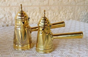 Original Copper Coffee Kettle Hand-Made Copper Factory Nazareth Holy Land - Picture 1 of 12